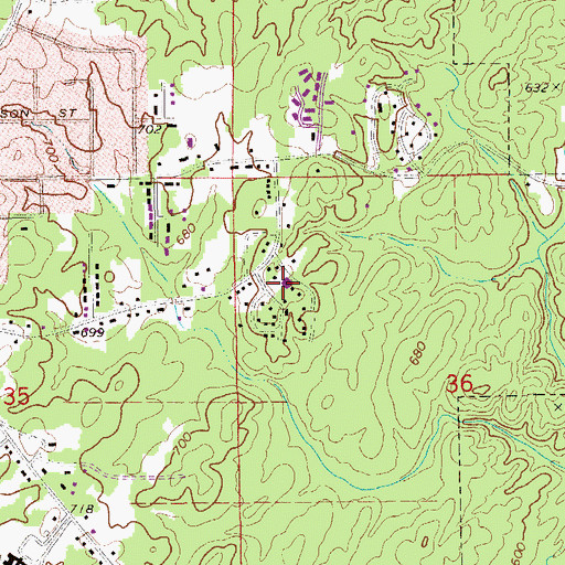 Topographic Map of Sixth Street Baptist Church, AL