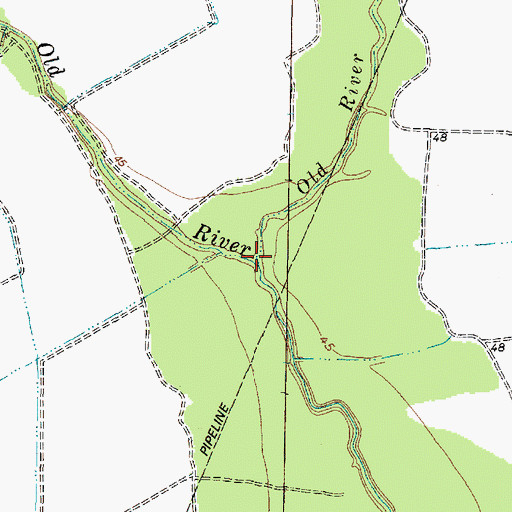 Topographic Map of Old River Drain, TX