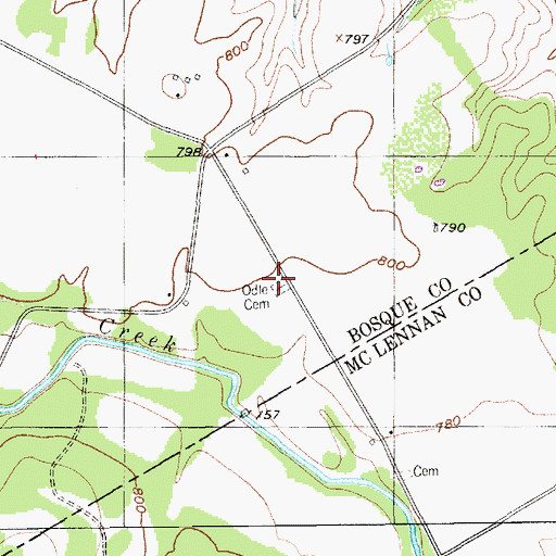 Topographic Map of Olde Cemetery, TX