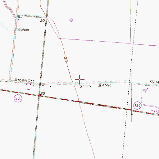 Topographic Map of Olmito Branch, TX
