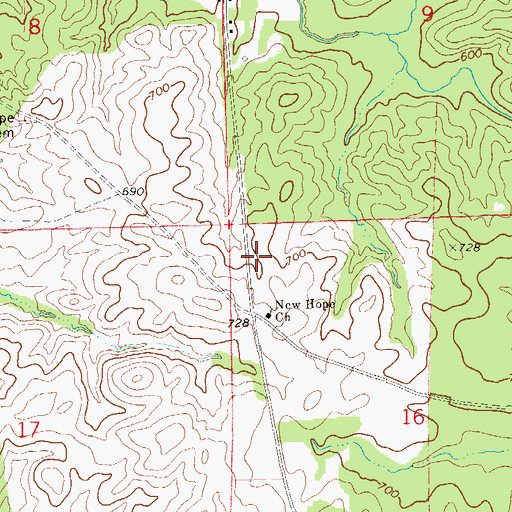 Topographic Map of Smith Crossroads (historical), AL