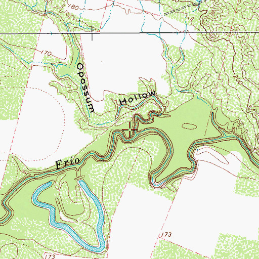 Topographic Map of Opossum Hollow (historical), TX
