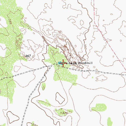 Topographic Map of Paisano Windmill, TX