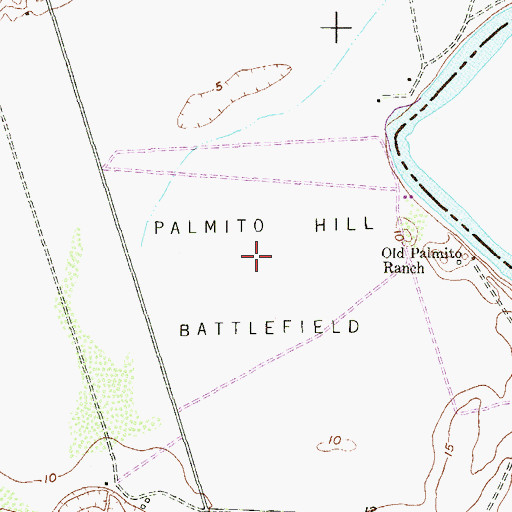 Topographic Map of Palmito Hill Battlefield, TX