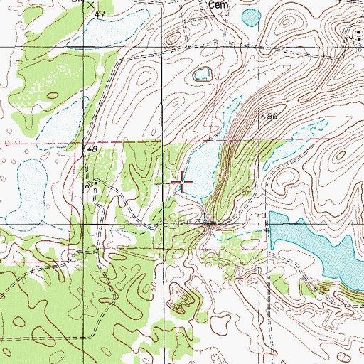 Topographic Map of Palo Blanco Creek, TX