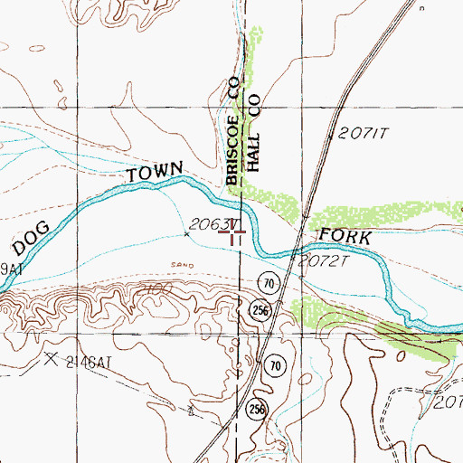 Topographic Map of Palo Duro Canyon, TX
