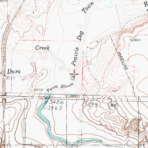 Topographic Map of Palo Duro Creek, TX