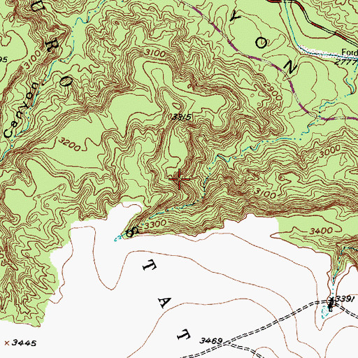 Topographic Map of Palo Duro State Park, TX