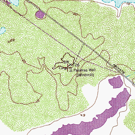 Topographic Map of Palomas Well, TX