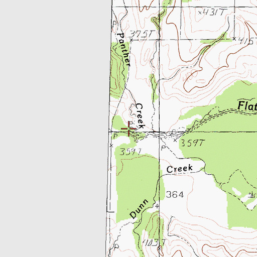 Topographic Map of Panther Creek, TX