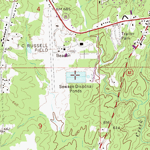 Topographic Map of Sugar Creek Filter Plant, AL