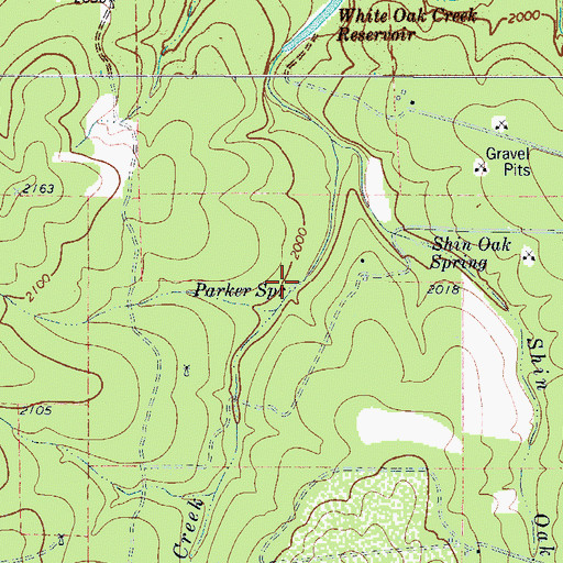 Topographic Map of Parker Spring, TX
