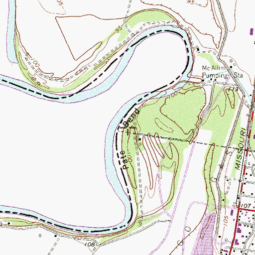 Topographic Map of Pate Bend, TX