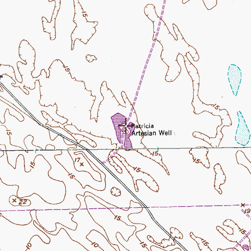 Topographic Map of Patricia Artesian Well, TX