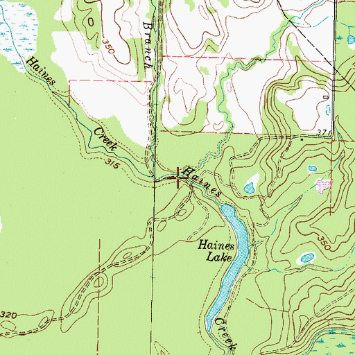 Topographic Map of Patton Creek, TX