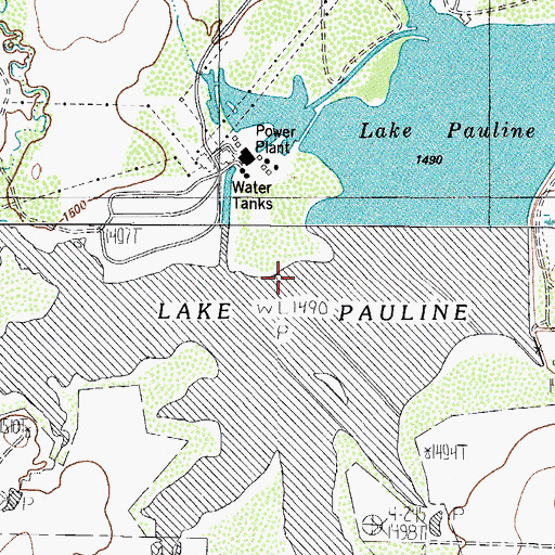 Topographic Map of Lake Pauline, TX