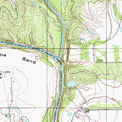 Topographic Map of Pecan Bayou, TX