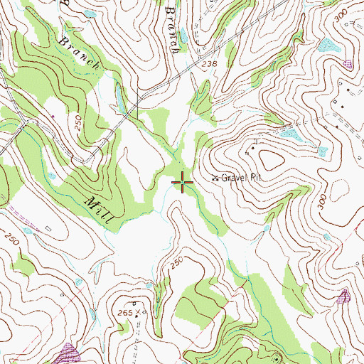 Topographic Map of Pecan Branch, TX