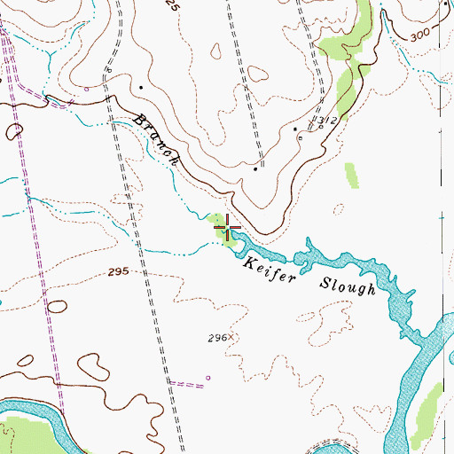 Topographic Map of Pecan Branch, TX
