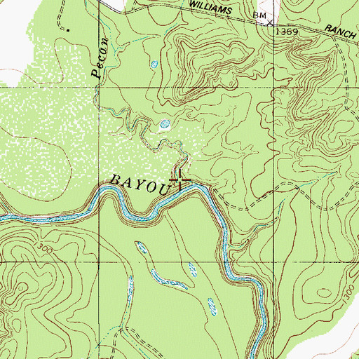 Topographic Map of Pecan Creek, TX