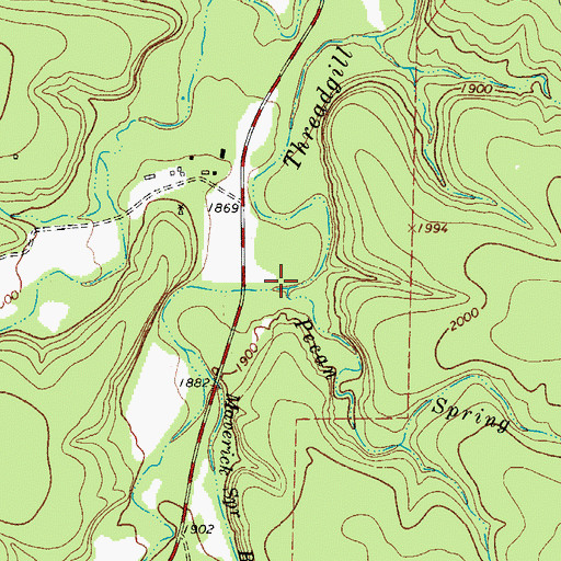 Topographic Map of Pecan Spring Branch, TX