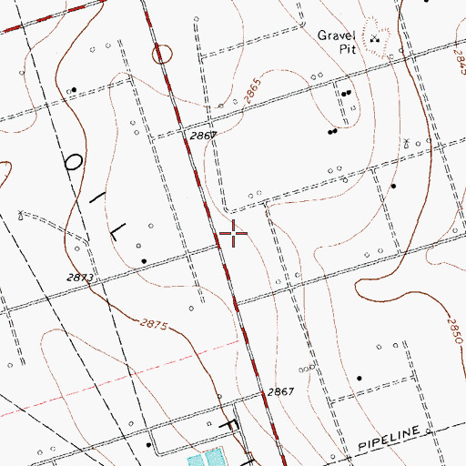 Topographic Map of Pegasus Oil Field, TX