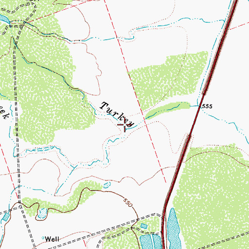 Topographic Map of Pea Creek, TX