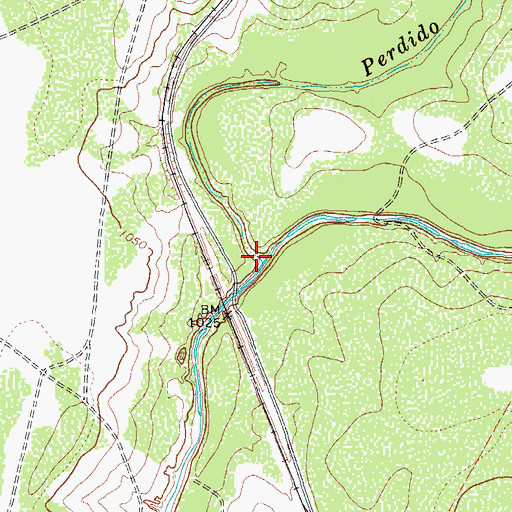 Topographic Map of Perdido Creek, TX