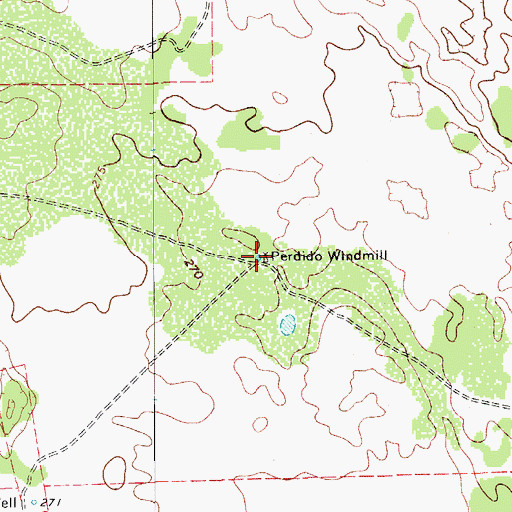 Topographic Map of Perdido Windmill, TX