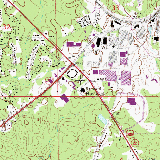 Topographic Map of Trinity Methodist Church, AL