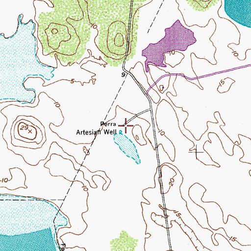 Topographic Map of Perra Artesian Well, TX
