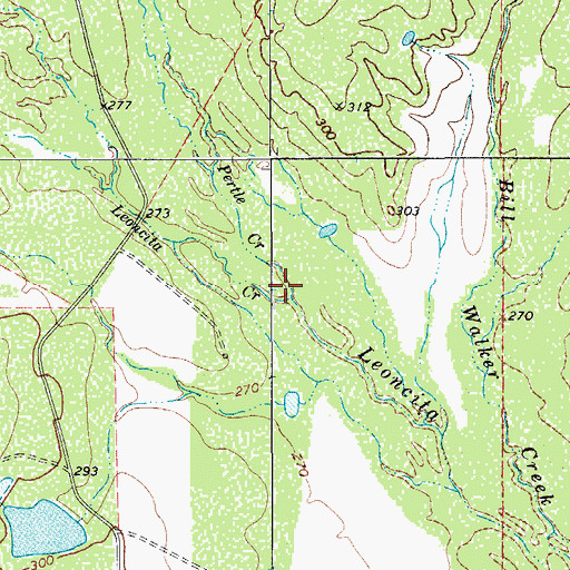 Topographic Map of Pertle Creek, TX