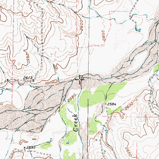 Topographic Map of Peterson Creek, TX