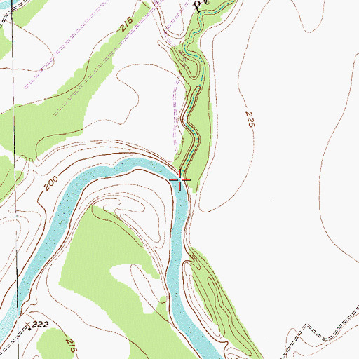 Topographic Map of Pettys Creek, TX