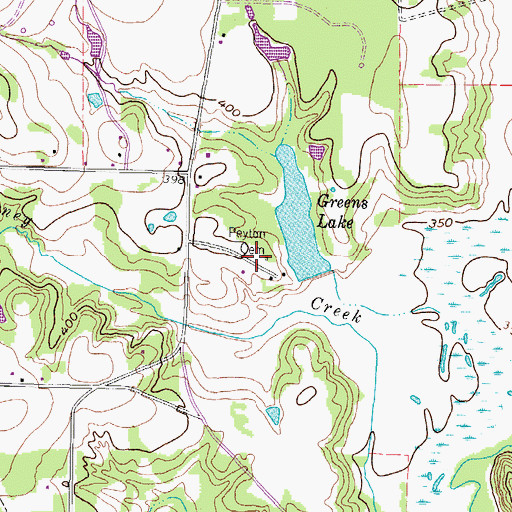 Topographic Map of Peyton Cemetery, TX