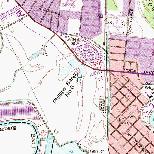 Topographic Map of Phillips Banco Number 6, TX