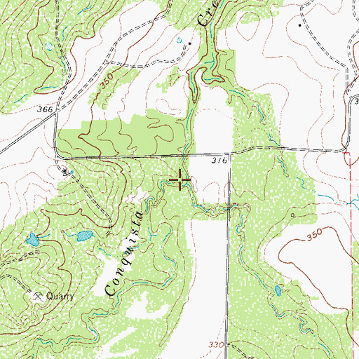 Topographic Map of Picket Hollow, TX