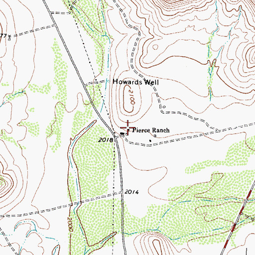 Topographic Map of Pierce Ranch, TX