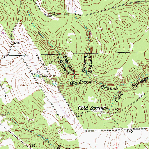 Topographic Map of Pin Oak Branch, TX