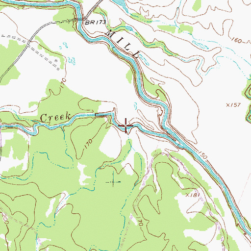 Topographic Map of Pin Oak Creek, TX