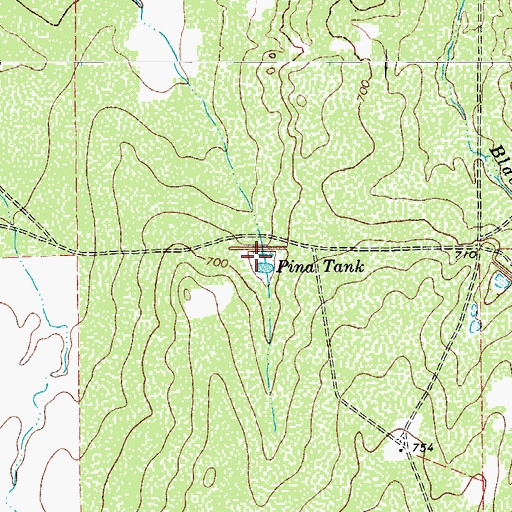 Topographic Map of Pina Tank, TX