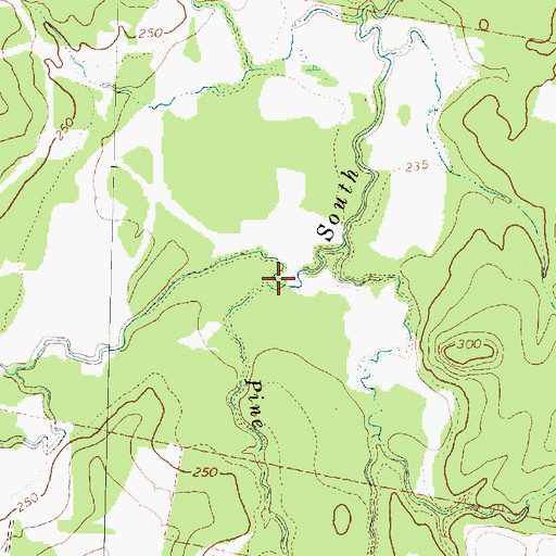 Topographic Map of Pine Creek, TX
