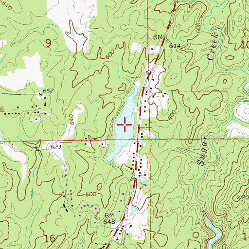 Topographic Map of Walls Lake, AL