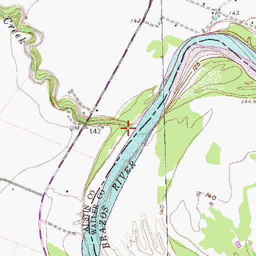 Topographic Map of Piney Creek, TX