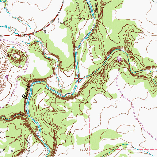 Topographic Map of Pinnington Creek, TX