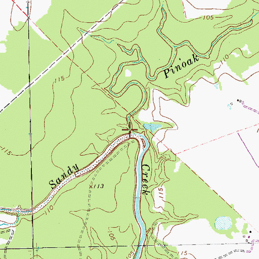 Topographic Map of Pinoak Creek, TX