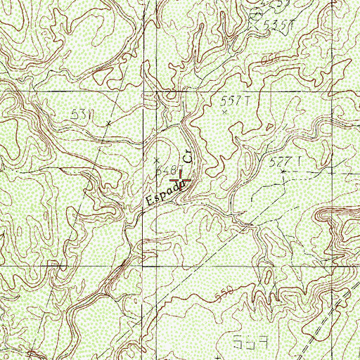 Topographic Map of Pinto Creek, TX