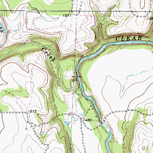 Topographic Map of Pinto Creek, TX