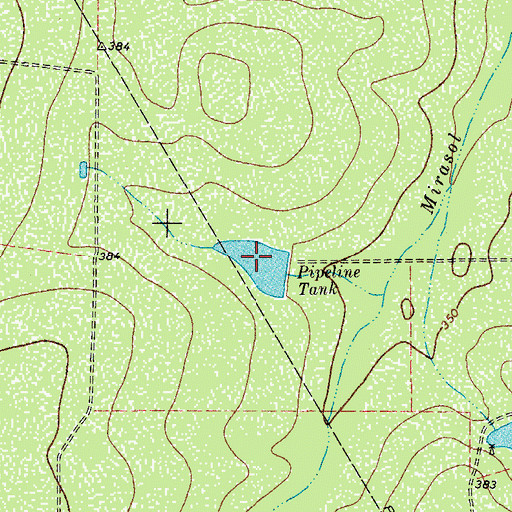 Topographic Map of Pipeline Tank, TX