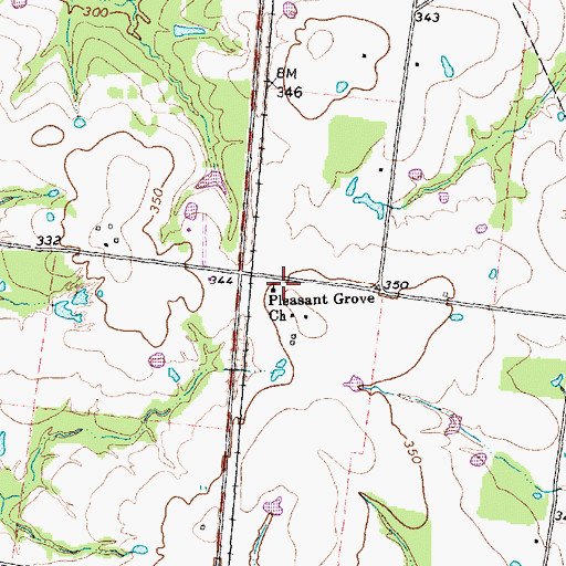 Topographic Map of Pleasant Grove Church, TX